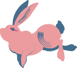 躍動感あふれるウサギ