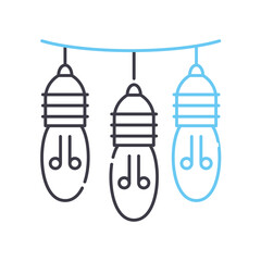 christmas lamp line icon, outline symbol, vector illustration, concept sign