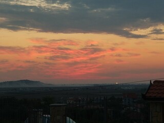 sunset over the city