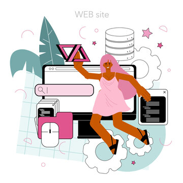 Back end development online service or platform. Software development