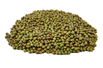 raw mung bean or green bean isolated on white background