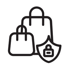 Shopping , Secure Payment outline icon.