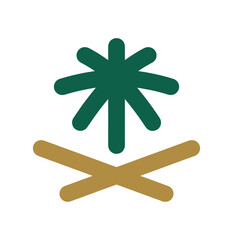 Jeddah, KSA - September 22, 2022: Saudi Arabia Logo. Palm Dates Tree and Swords. Vector Illustration.