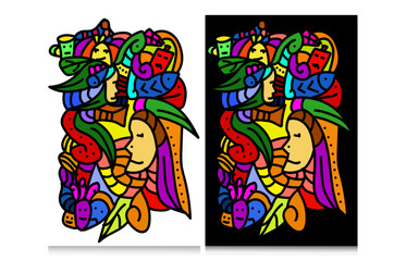 vector abstract design graffiti art colorful , suitable for wall decoration, background and clothes