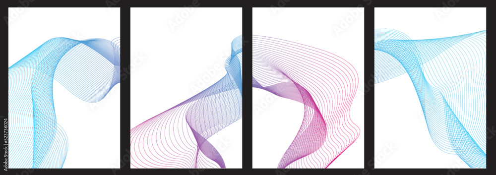 Wall mural vector wave lines flowing dynamic isolated on white background. abstract background.