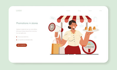 Store merchandiser web banner or landing page. Shop and showcase