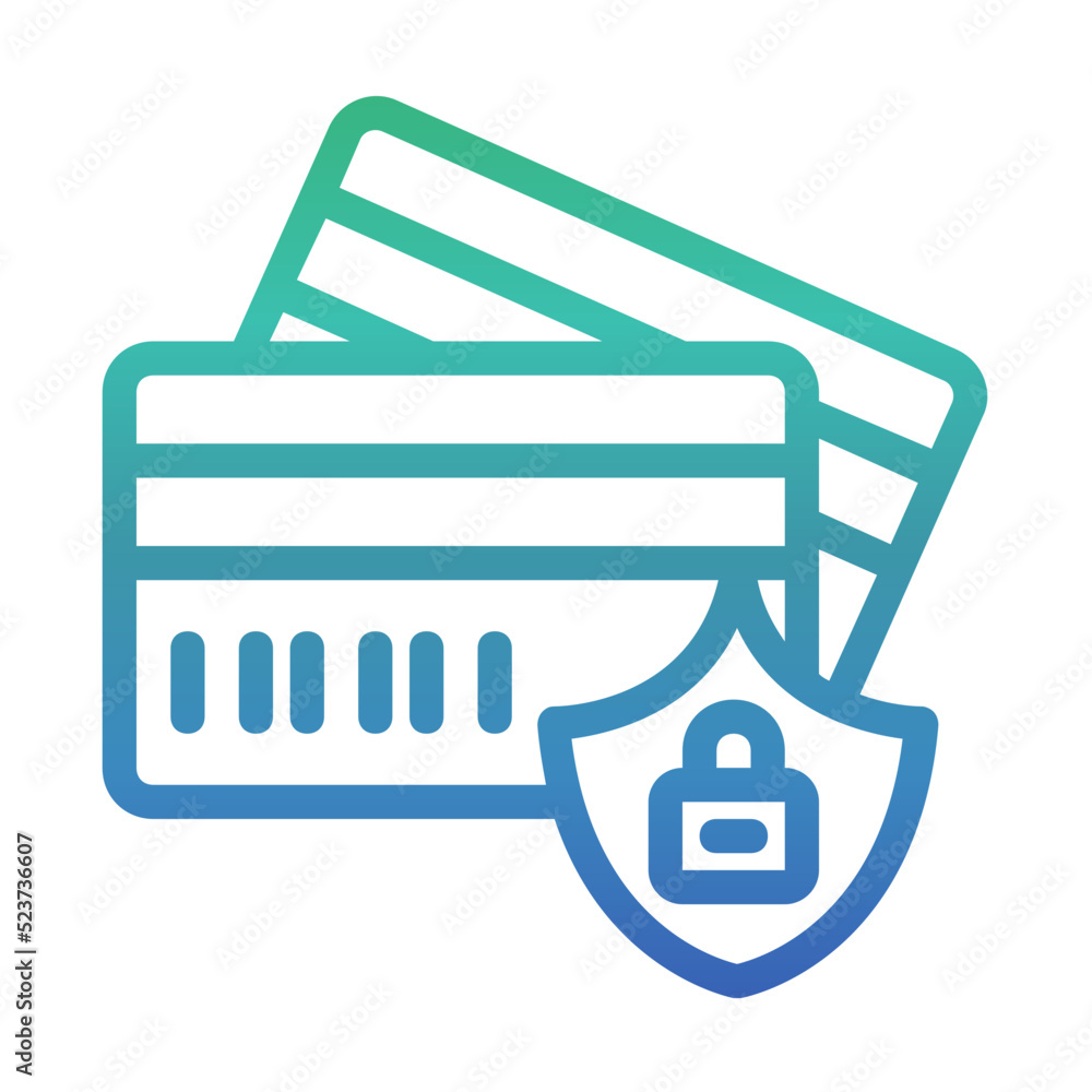 Poster secure payment gradient icon.