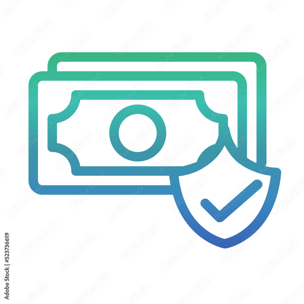 Poster secure payment gradient icon.