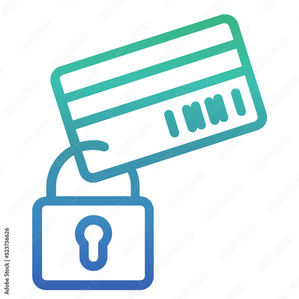 Poster secure payment gradient icon.