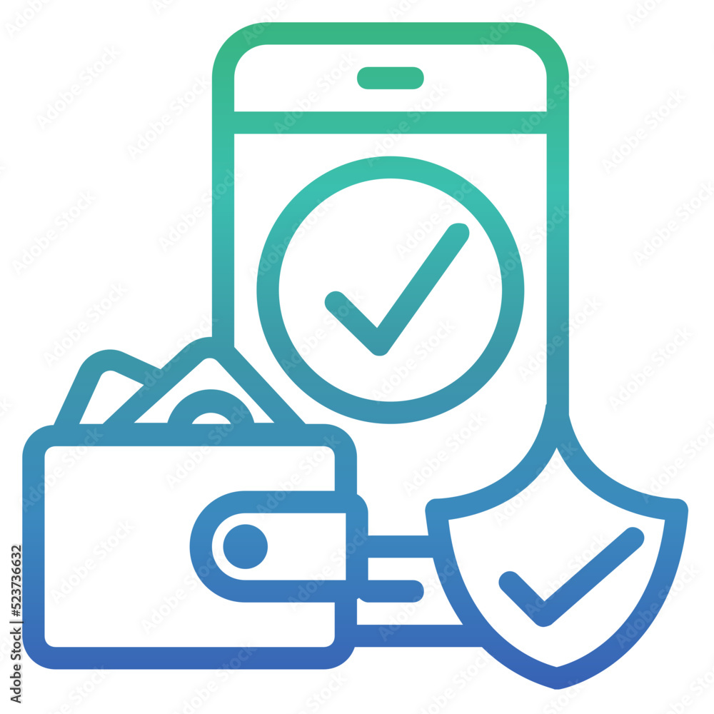Poster secure payment gradient icon.