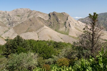 View of the Zarafshan Range. Kashkadarya Region, south of Samarkand city. Uzbekistan.