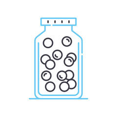 candy jar line icon, outline symbol, vector illustration, concept sign