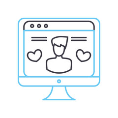 enganing content line icon, outline symbol, vector illustration, concept sign