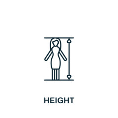 Height icon. Line simple Health Check icon for templates, web design and infographics