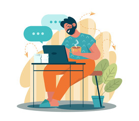 Outsourcing concept. Telework and project delegation, employee