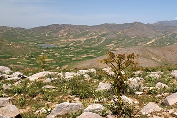 View of the Zarafshan Range. Kashkadarya Region, south of Samarkand city. Uzbekistan.
