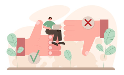 Comparison concept. Pros and cons with two choices. Risk and benefits