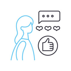 customer line icon, outline symbol, vector illustration, concept sign
