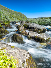 Naklejka na ściany i meble waterfall in Hardangervidda national park
