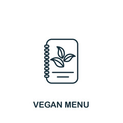 Vegan Menu icon. Line simple icon for templates, web design and infographics