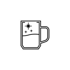 glass mug icon. simple, line, silhouette and clean style. black and white. suitable for symbol, sign, icon or logo