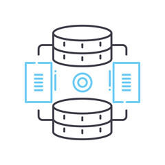 data network line icon, outline symbol, vector illustration, concept sign