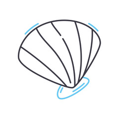 cockle line icon, outline symbol, vector illustration, concept sign