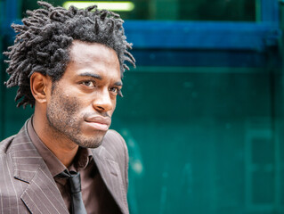 London Businessman. A young business professional in his native urban environment. From a series of related images with the same model.