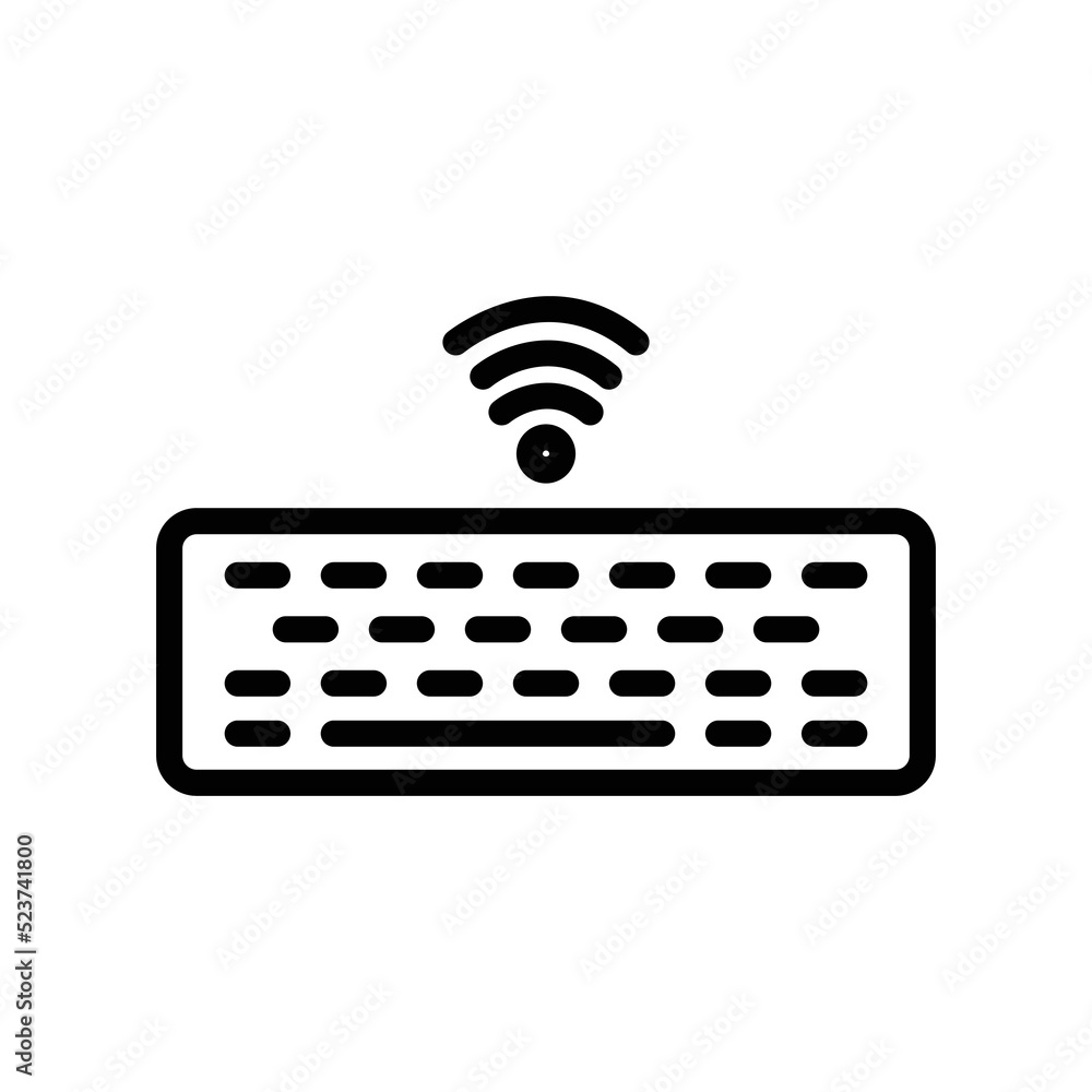 Aufkleber keyboard icon with signal. icon related to technology, smart device. line icon style. simple design 
