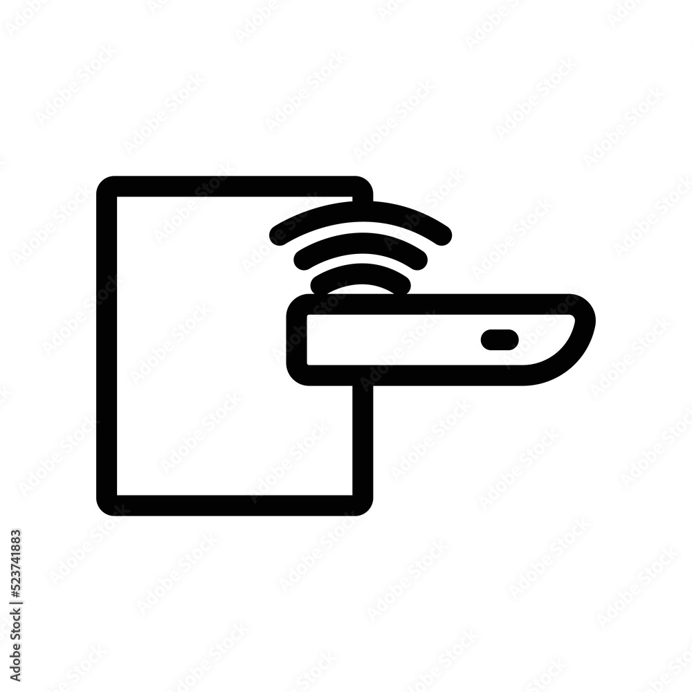 Poster automatic door icon. icon related to technology. smart device. line icon style. simple design editab