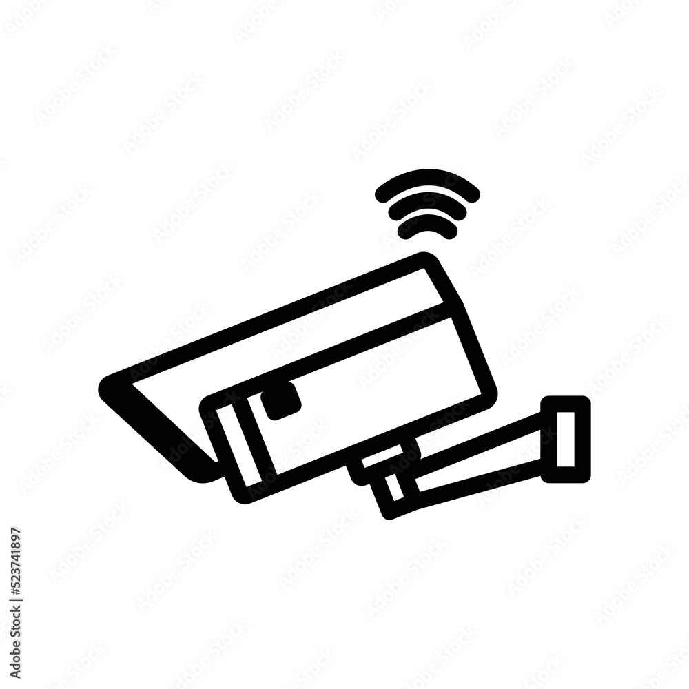 Poster cctv icon with signal. icon related to technology. smart device. line icon style. simple design edit