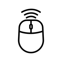 Computer mouse icon with signal. icon related to technology. smart device. line icon style. Simple design editable