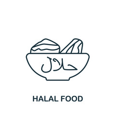 Halal Food icon. Line simple icon for templates, web design and infographics