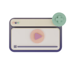 Obraz premium Web design, adding video, 3d illustration