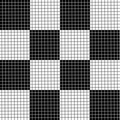 Square grid on white and black background. vector seamless pattern. vector seamless pattern. Get creative with a grid of crossed squares, flat design vector illustration