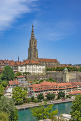 Fototapeta na wymiar Bern Minster - cathedral, in the old city of Bern, Switzerland.