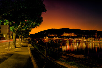 Heidelberg in Germany in a fantastic night view