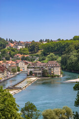Fototapeta na wymiar View of the Aare river in Bern, Switzerland