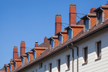 Monotones  weisses Wohnhaus ,  Wohngebäude, Bremerhaven, Deutschland