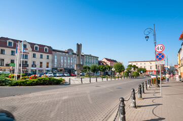 Market square in Nakło nad Notecią, Kuyavian-Pomeranian Voivodeship, Poland