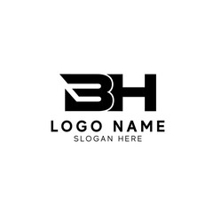 BH Alphabet initial Letter Monogram Icon Logo vector illustration