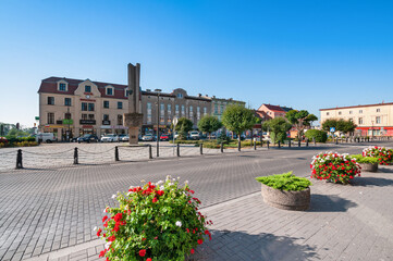 Market square in Nakło nad Notecią, Kuyavian-Pomeranian Voivodeship, Poland