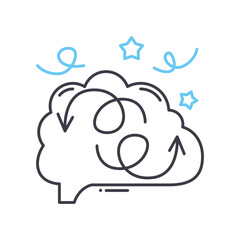 creative thinking line icon, outline symbol, vector illustration, concept sign