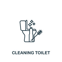 Cleaning Toilet icon. Line simple icon for templates, web design and infographics