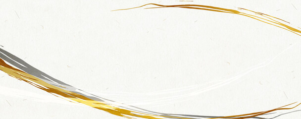 Fototapeta 流れる金の筆ライン　和紙のバナー素材 obraz
