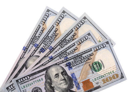 American hundred dollar currency bills fan shape isolated transparent background photo PNG file