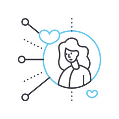 contacts line icon, outline symbol, vector illustration, concept sign