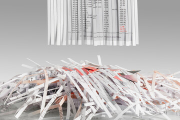 Shredded Bank Statement showing account in debt