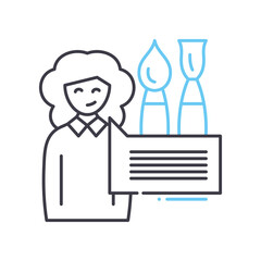 art education line icon, outline symbol, vector illustration, concept sign