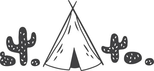 camping illustration isolated on transparent background